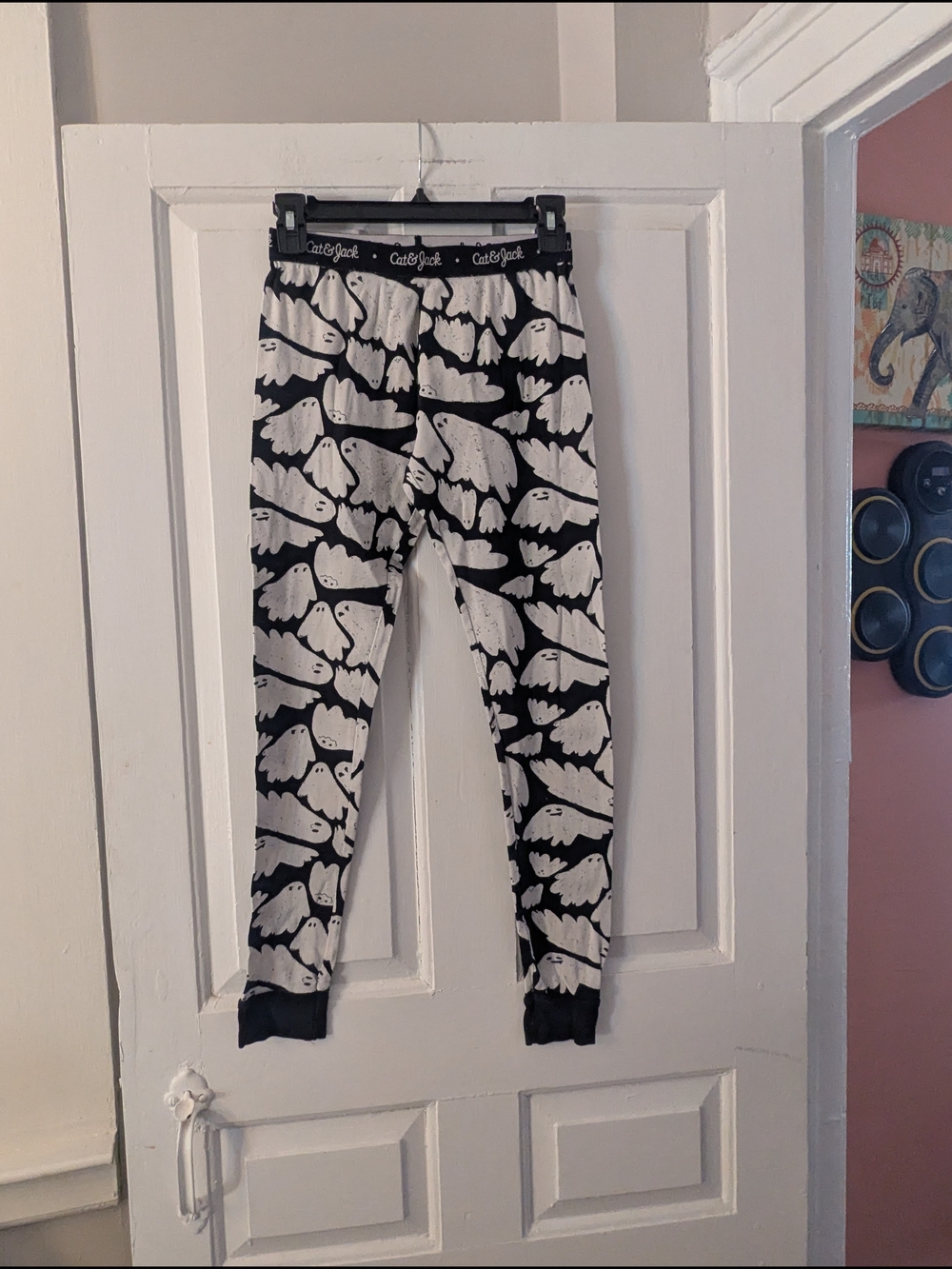 Cat & Jack Black and White Ghost Leggings for Kids